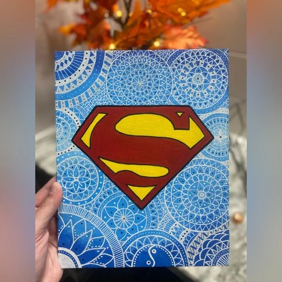 Superhero Logo Canvas Board Art - Picture 2 of 4